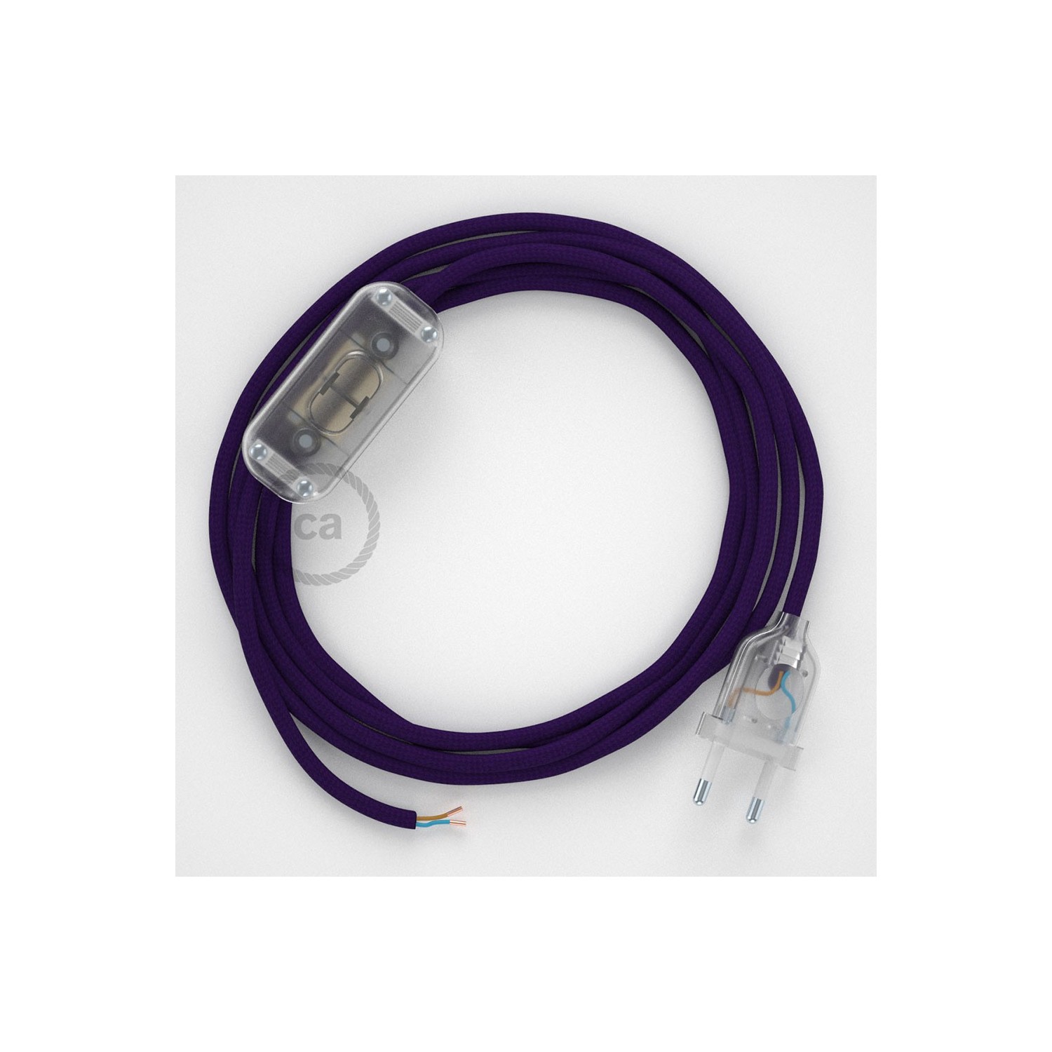 Lamp wiring, RM14 Purple Rayon 1,80 m. Choose the colour of the switch and plug.