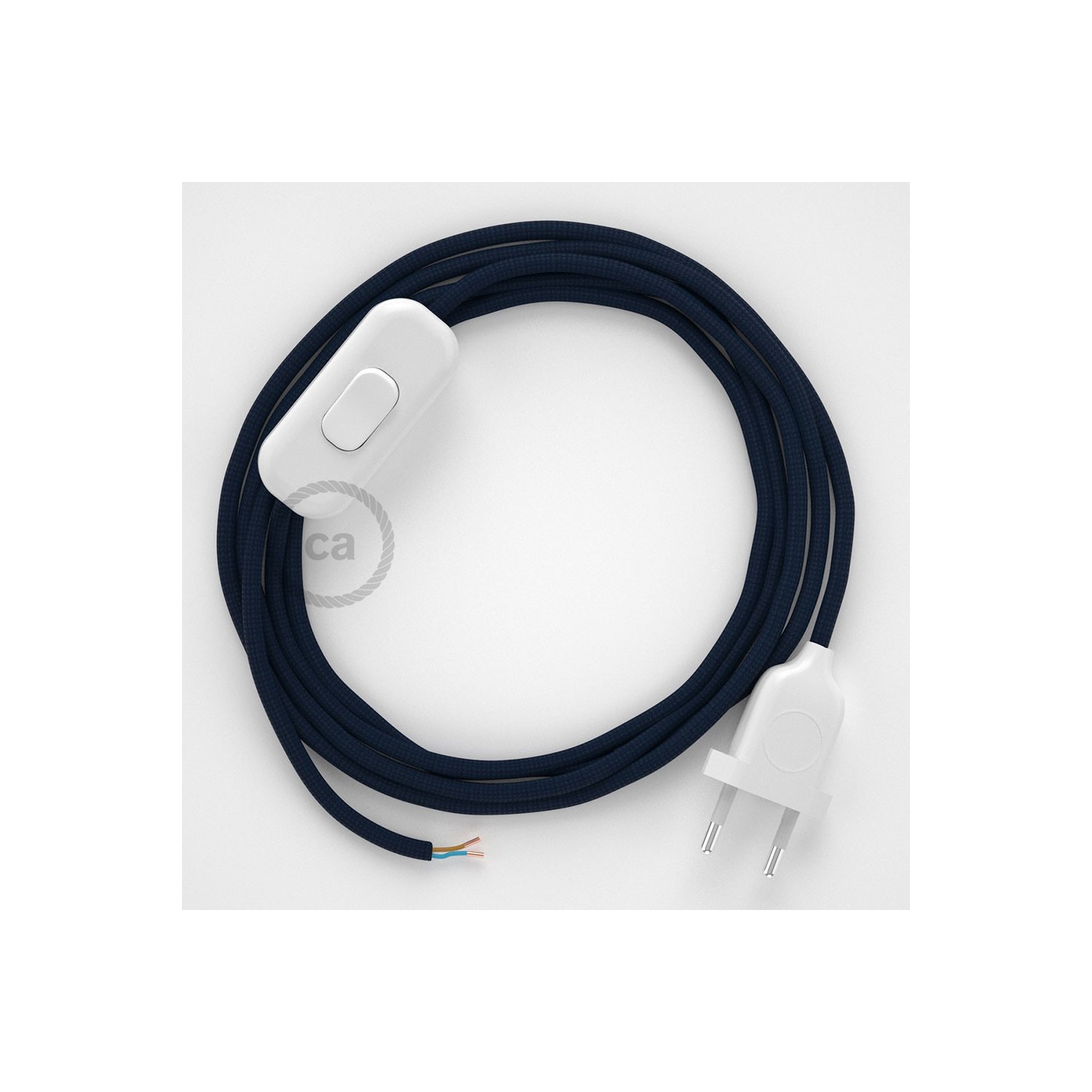 Lamp wiring, RM20 Dark Blue Rayon 1,80 m. Choose the colour of the switch and plug.