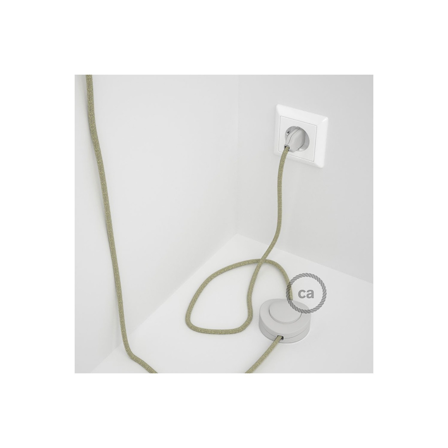 Wiring Pedestal, RN01 Neutral Natural Linen 3 m. Choose the colour of the switch and plug.