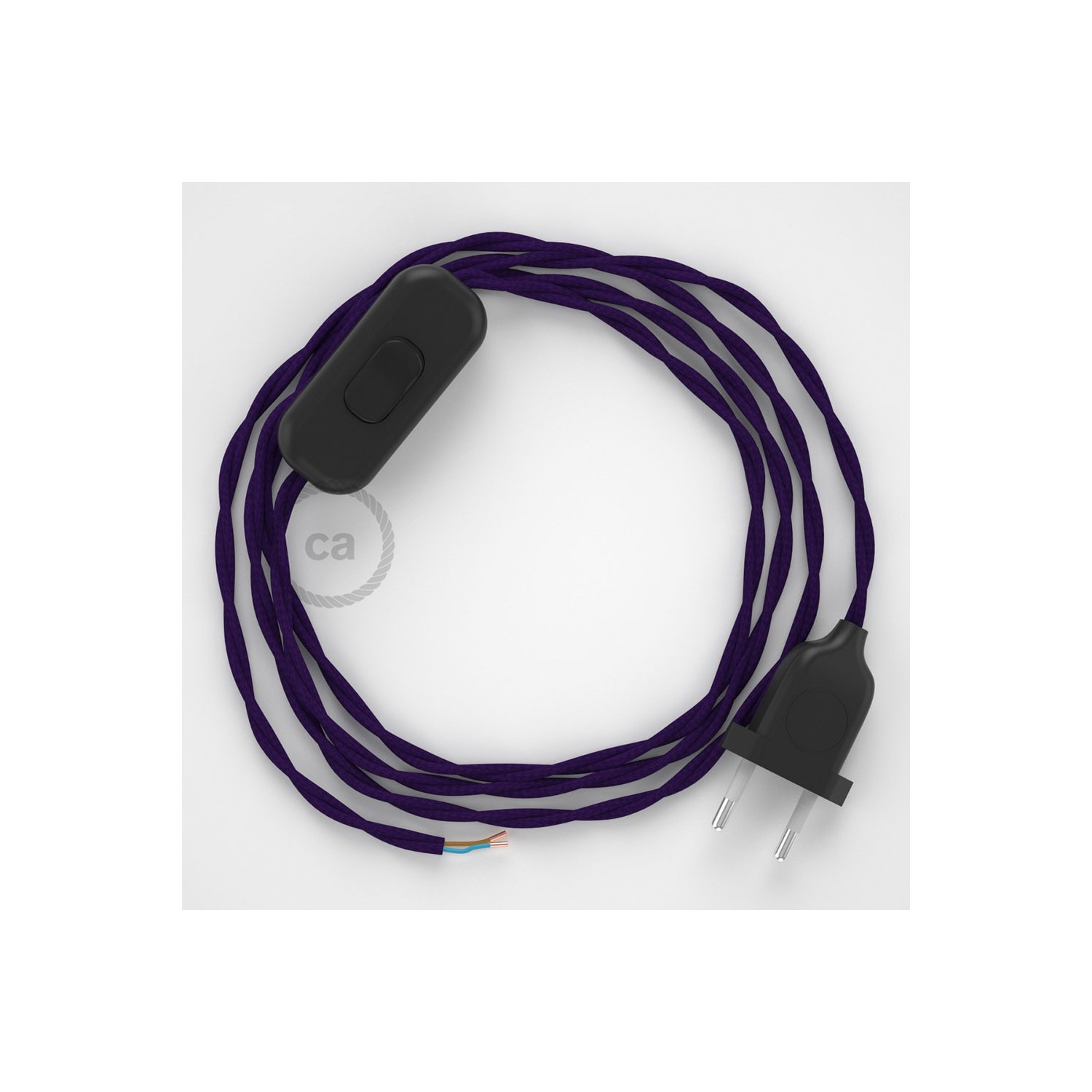 Lamp wiring, TM14 Purple Rayon 1,80 m. Choose the colour of the switch and plug.