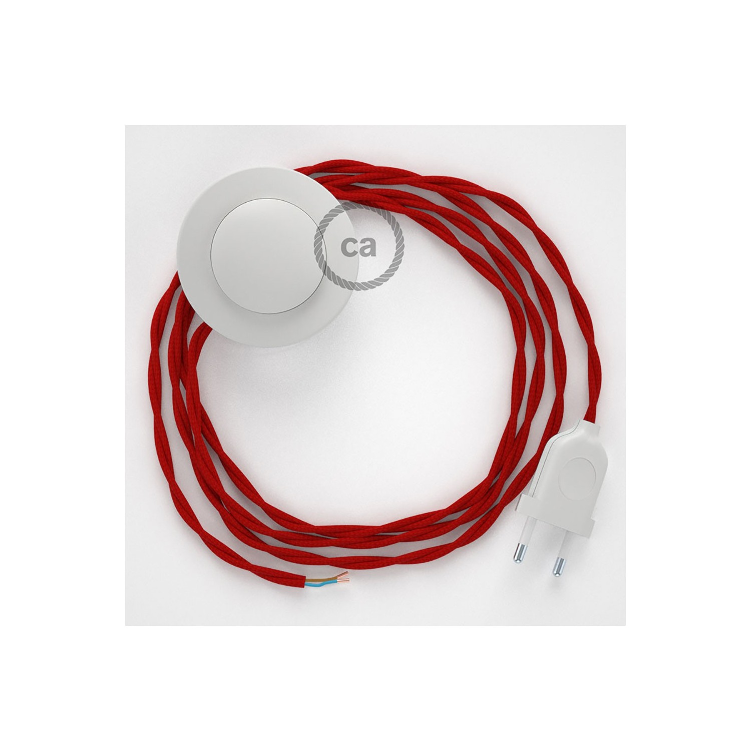 Wiring Pedestal, TM09 Red Rayon 3 m. Choose the colour of the switch and plug.