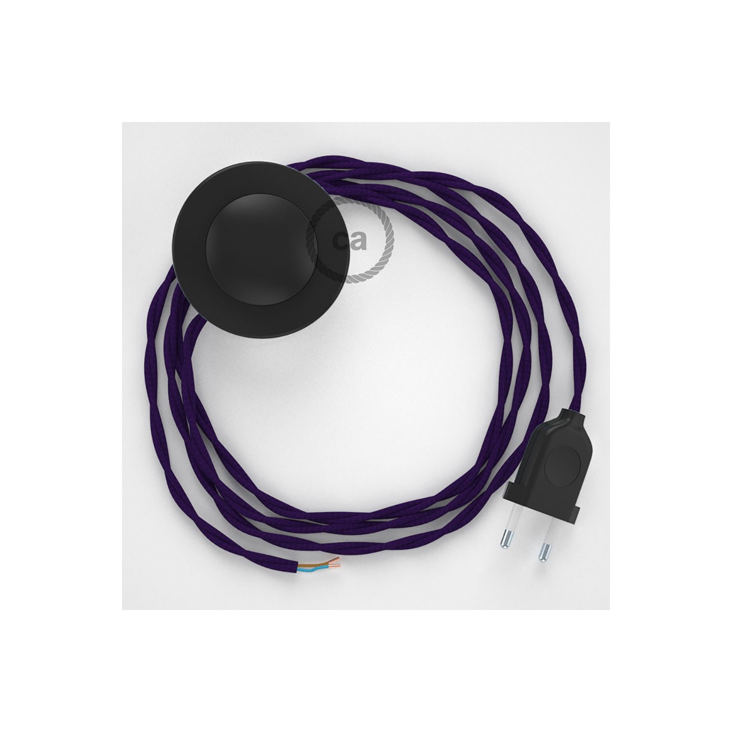Wiring Pedestal, TM14 Purple Rayon 3 m. Choose the colour of the switch and plug.