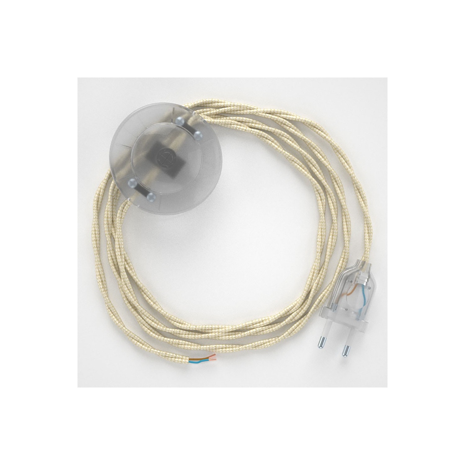 Wiring Pedestal, TM00 Ivory Rayon 3 m. Choose the colour of the switch and plug.