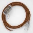 Lamp wiring, RL22 Sparkly Copper Rayon 1,80 m. Choose the colour of the switch and plug.