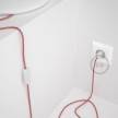 Lamp wiring, RP09 White-Red Two-Tone Rayon 1,80 m. Choose the colour of the switch and plug.