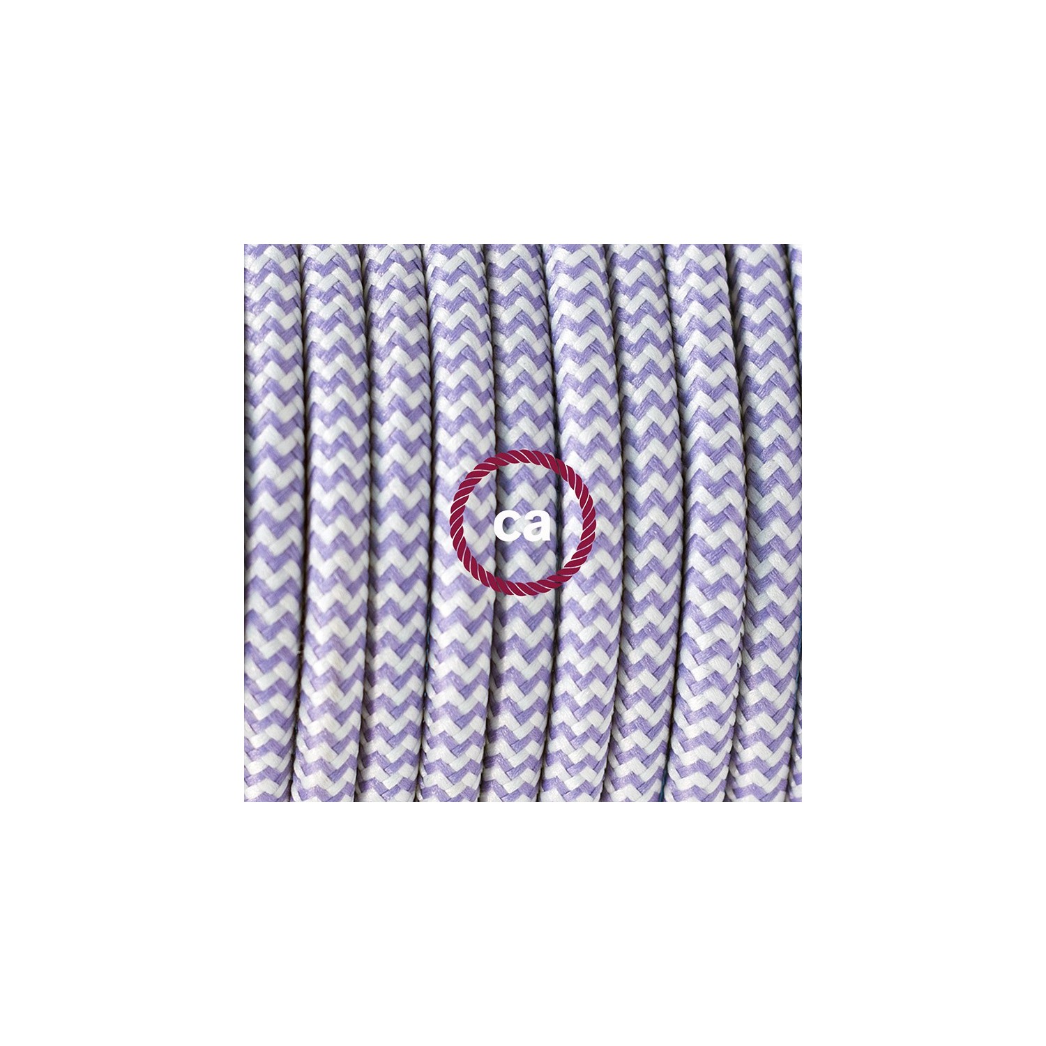 Lamp wiring, RZ07 Lilac ZigZag Rayon 1,80 m. Choose the colour of the switch and plug.