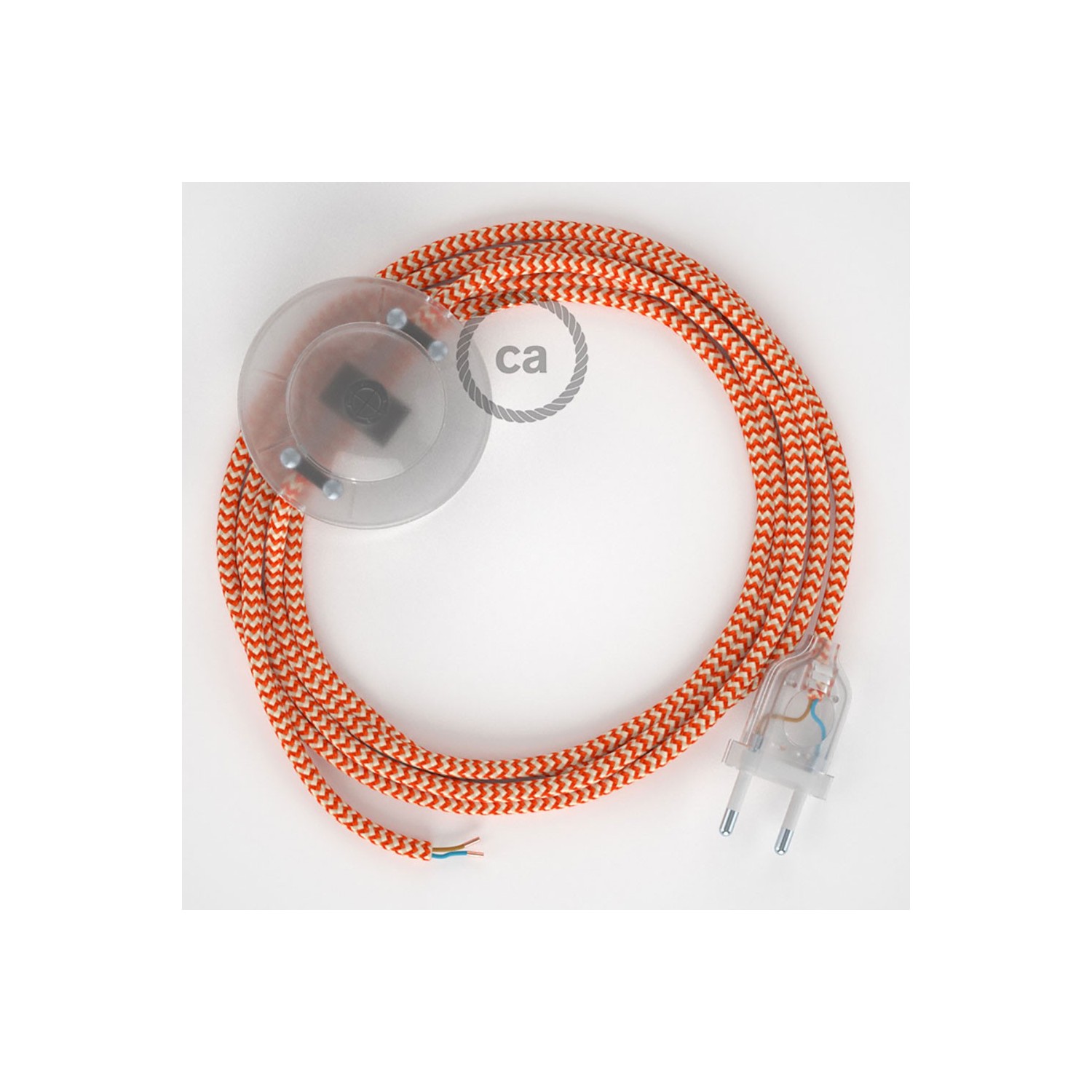 Wiring Pedestal, RZ15 Orange ZigZag Rayon 3 m. Choose the colour of the switch and plug.