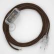 Lamp wiring, RL13 Sparkly Brown Rayon 1,80 m. Choose the colour of the switch and plug.