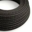 Round Electric Cable covered by Natural Linen RN03 Anthracite