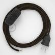 Lamp wiring, RN04 Brown Natural Linen 1,80 m. Choose the colour of the switch and plug.