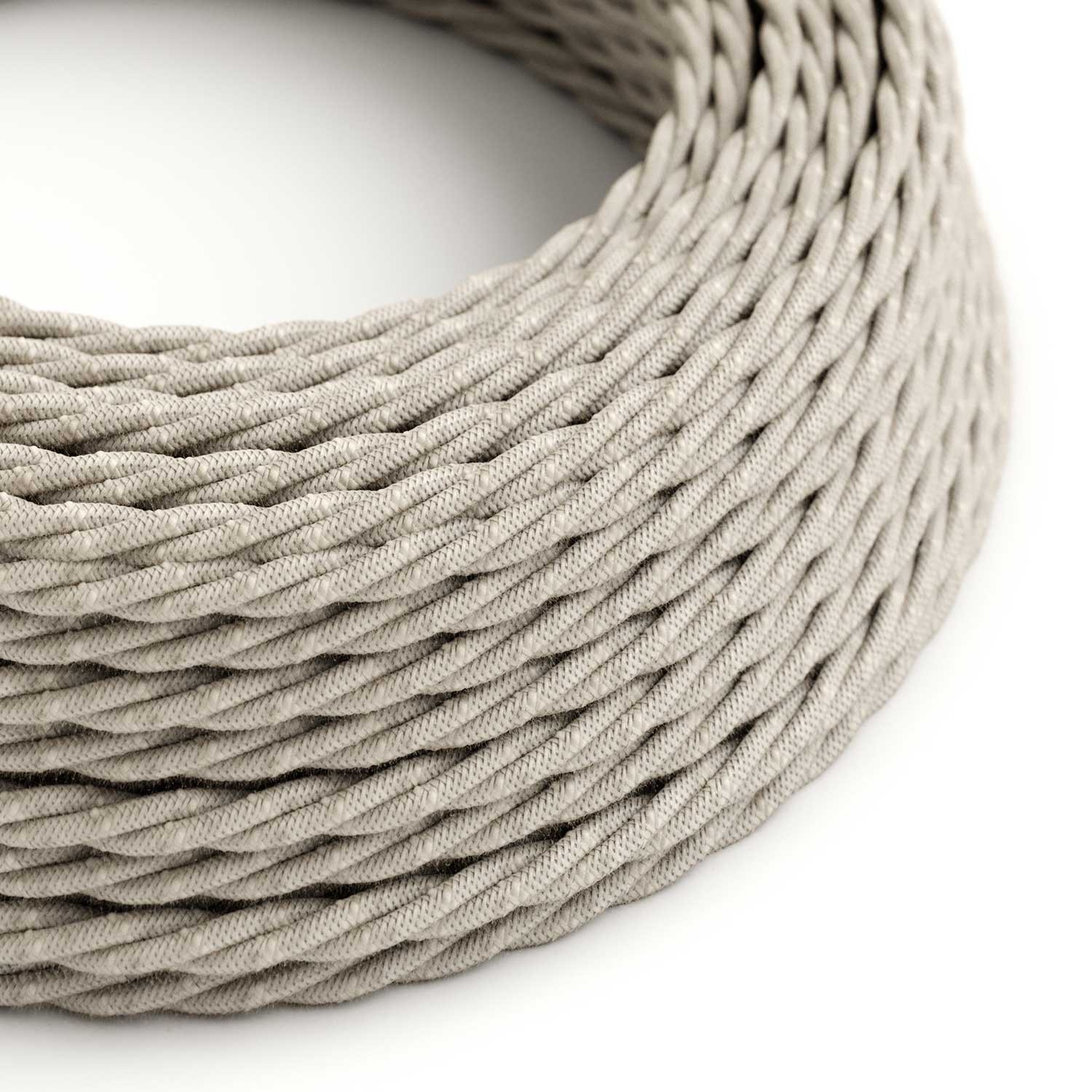 Twisted Electric Cable covered by Natural Linen TN01 Neutral