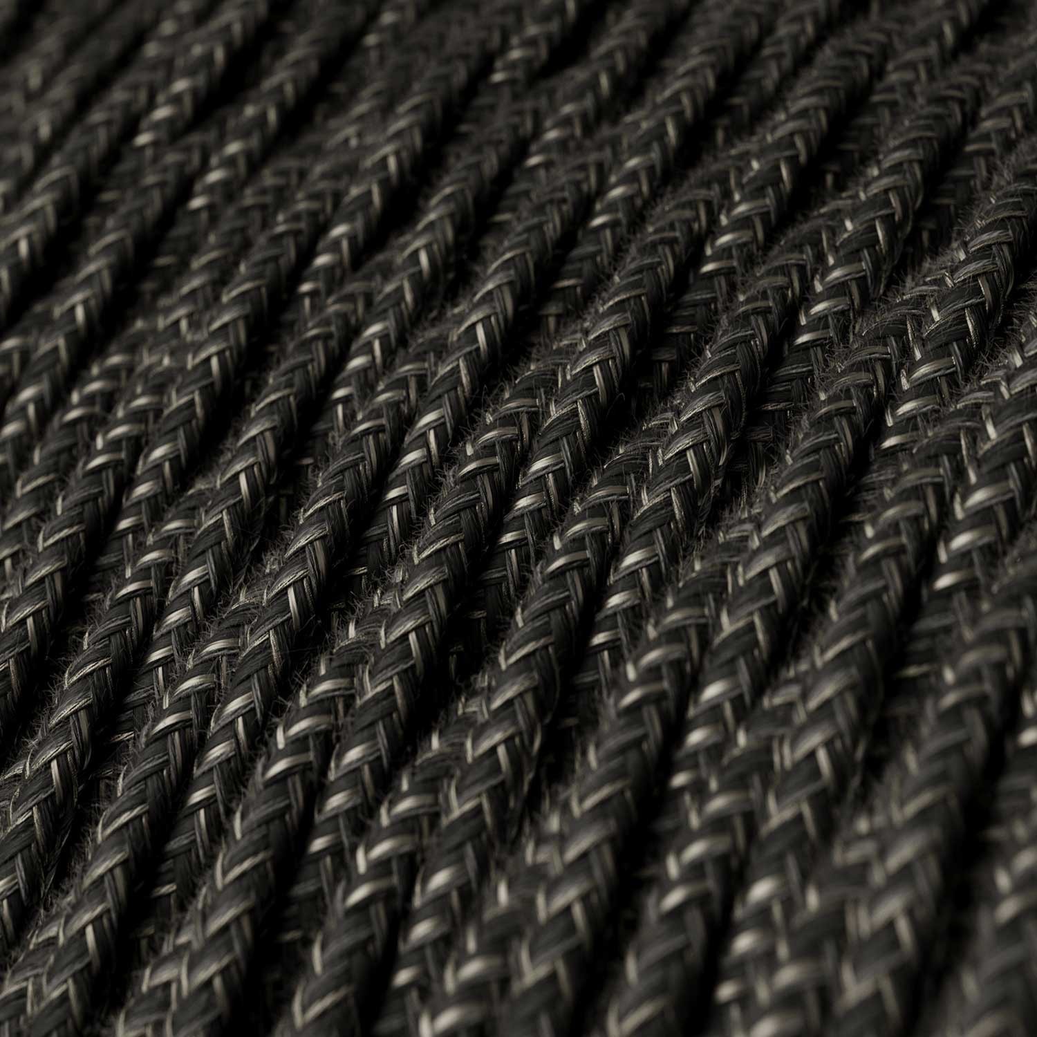 Twisted Electric Cable covered by Natural Linen TN03 Anthracite