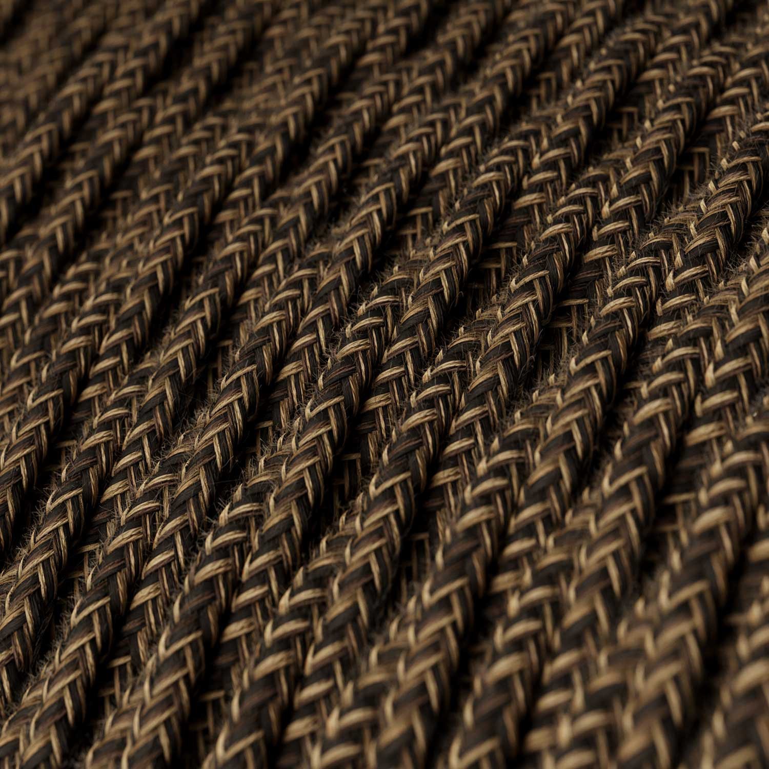 Twisted Electric Cable covered by Natural Linen TN04 Brown