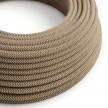 Round Electric Cable covered by Coloured Bark ZigZag Cotton and Natural Linen RD73
