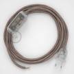 Lamp wiring, RD61 Ancient Pink Diamond Cotton and Natural Linen 1,80 m. Choose the colour of the switch and plug.
