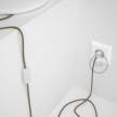 Lamp wiring, RS82 Brown Cotton and Natural Linen 1,80 m. Choose the colour of the switch and plug.