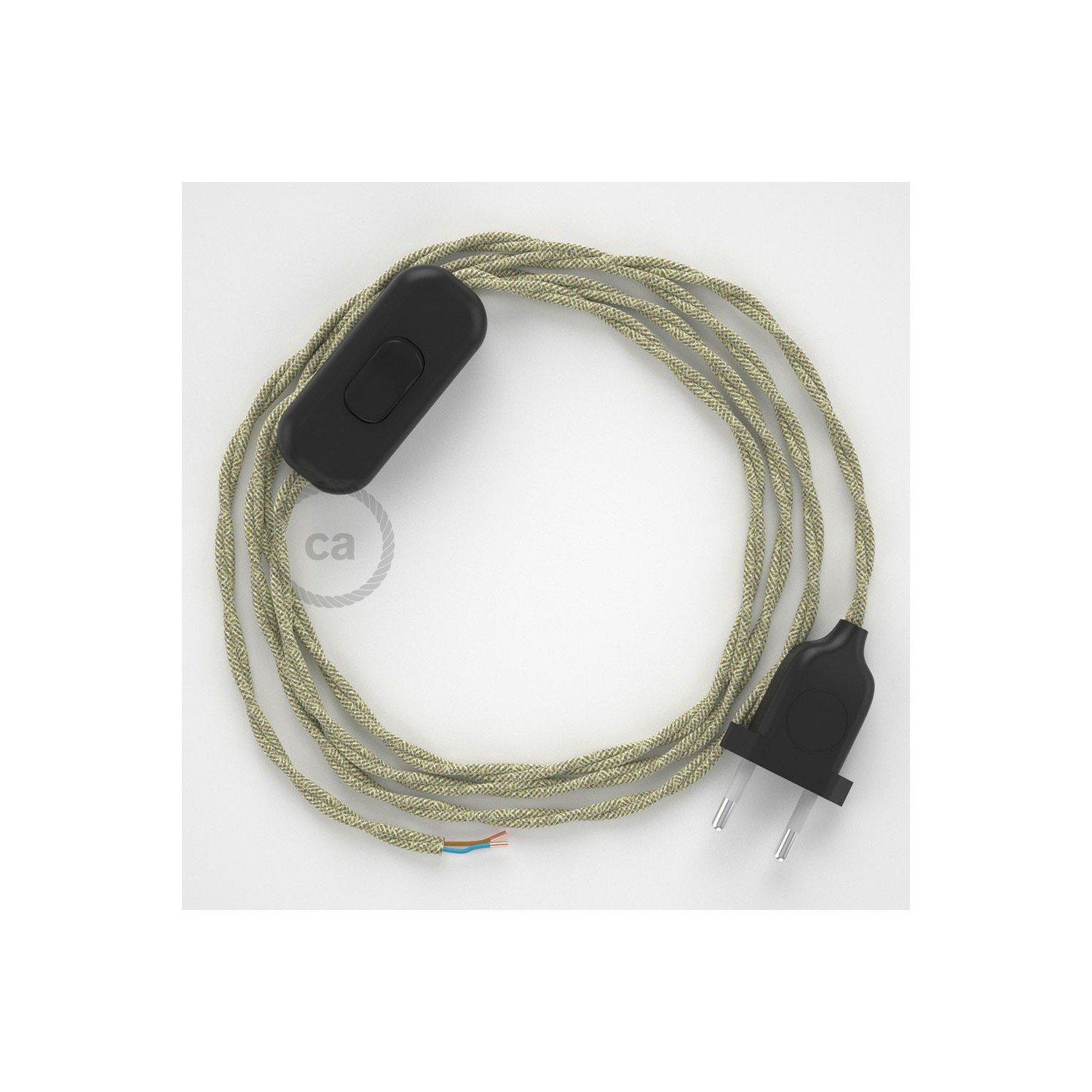 Lamp wiring, TN01 Neutral Natural Linen 1,80 m. Choose the colour of the switch and plug.