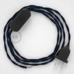 Lamp wiring, TM20 Dark Blue Rayon 1,80 m. Choose the colour of the switch and plug.