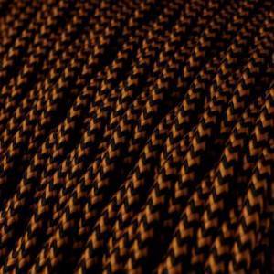 Twisted Electric Cable covered by Rayon solid colour fabric TZ22 Black And Whiskey