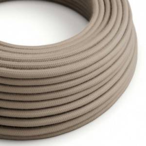 Round Electric Cable covered by Cotton solid colour fabric RC43 Dove
