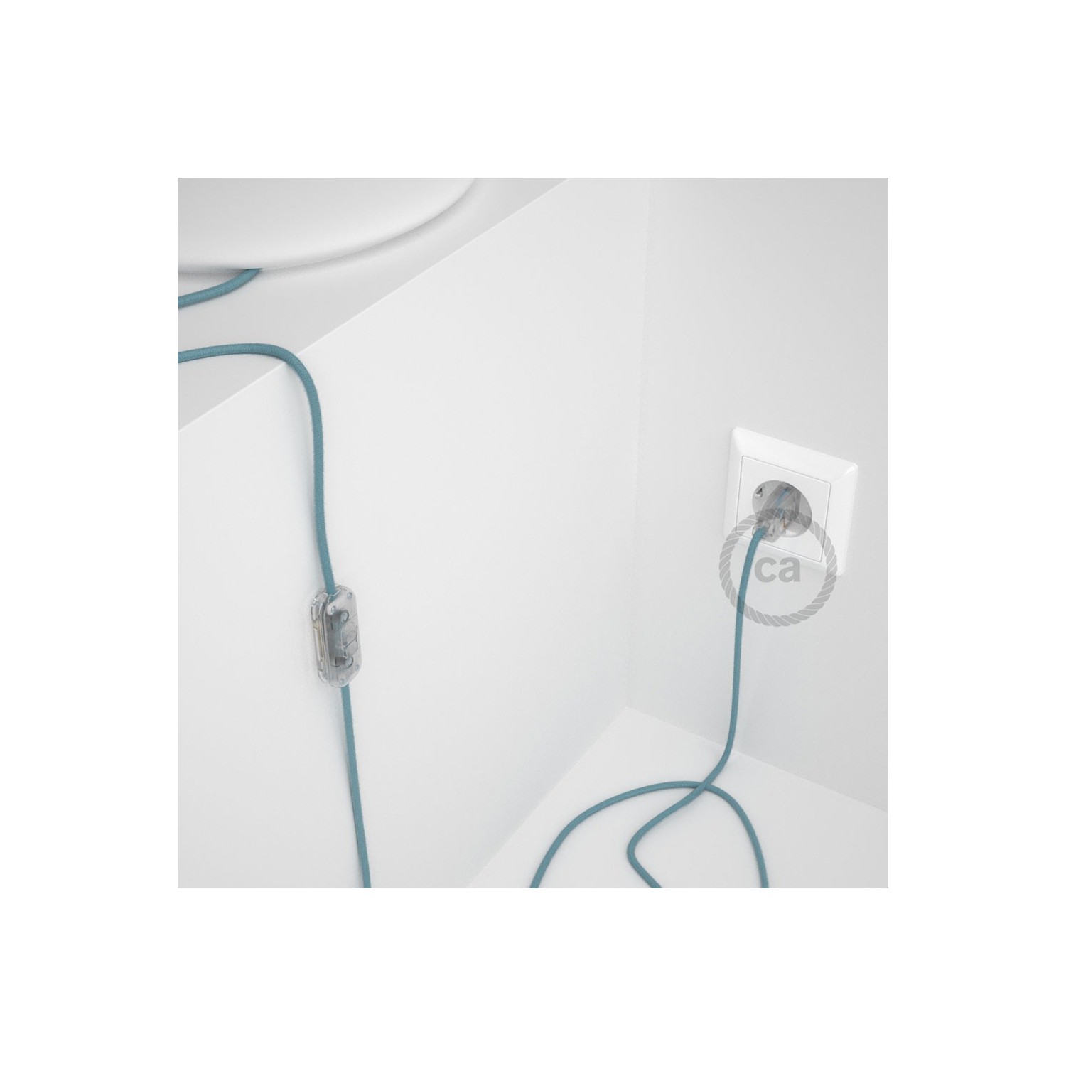 Lamp wiring, RC53 Ocean Cotton 1,80 m. Choose the colour of the switch and plug.