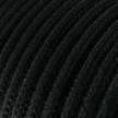Round Electric Cable covered by Cotton solid colour fabric RC04 Black