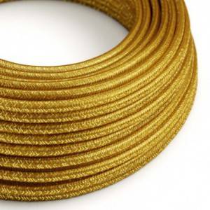 Round Glitter Electric Cable covered by Rayon solid colour fabric RL05 Gold