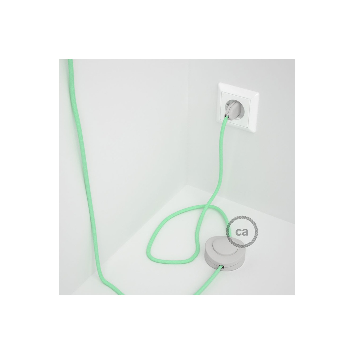 Wiring Pedestal, RC34 Milk and Mint Cotton 3 m. Choose the colour of the switch and plug.