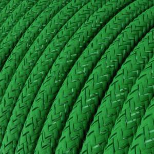 Round Glitter Electric Cable covered by Rayon solid colour fabric RL06 Green