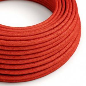 Round Glitter Electric Cable covered by Rayon solid color fabric RL09 Red