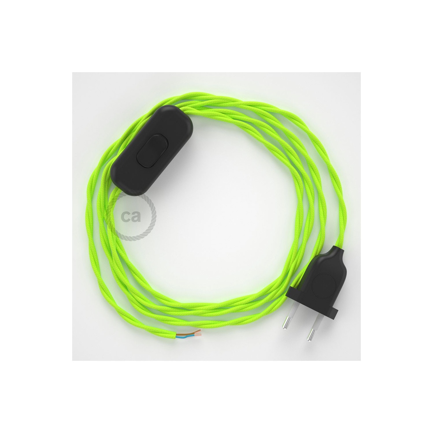 Lamp wiring, TF10 Neon Yellow Rayon 1,80 m. Choose the colour of the switch and plug.