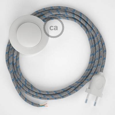 Wiring Pedestal, RD55 Blue Steward Stripes Cotton and Natural Linen 3 m. Choose the colour of the switch and plug.