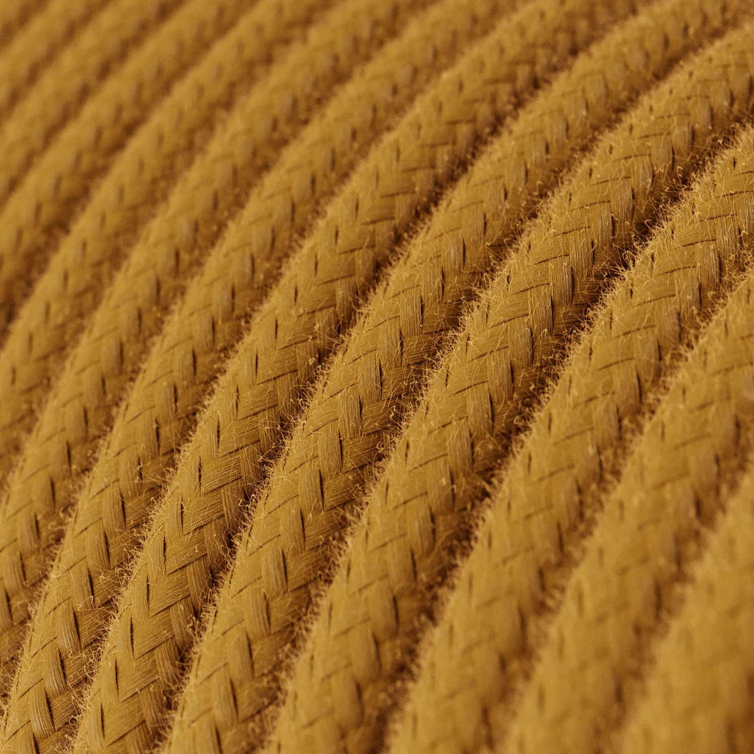 Round Electric Cable covered by Cotton solid colour fabric RC31 Golden Honey