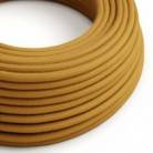 Round Electric Cable covered by Cotton solid colour fabric RC31 Golden Honey