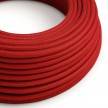Round Electric Cable covered by Cotton solid colour fabric RC35 Fire Red