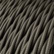Twisted Electric Cable covered by Rayon solid colour fabric TM26 Dark Gray