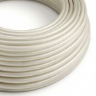 Round Electric Cable covered by Rayon solid color fabric RM00 Ivory