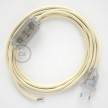 Lamp wiring, RM00 Ivory Rayon 1,80 m. Choose the colour of the switch and plug.