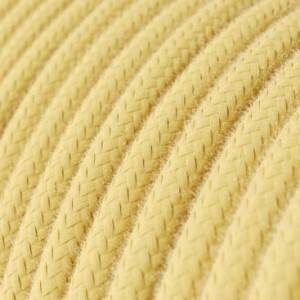 Round Electric Cable covered by Cotton fabric RC10 Pale Yellow
