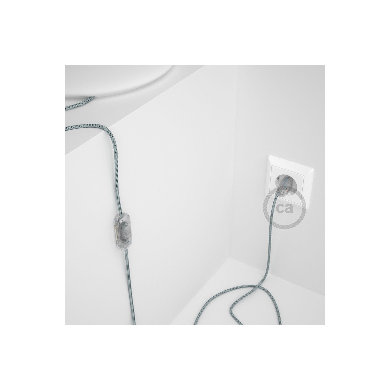 Lamp wiring, RT14 Stracciatella Rayon 1,80 m. Choose the colour of the switch and plug.