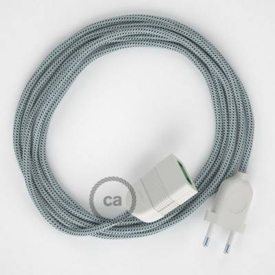 Stracciatella Rayon fabric RT14 2P 10A Extension cable Made in Italy