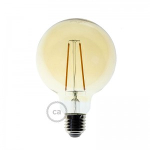 LED Golden Light Bulb - Globe G95 Long Filament - 4W E27 Decorative Vintage 2000K