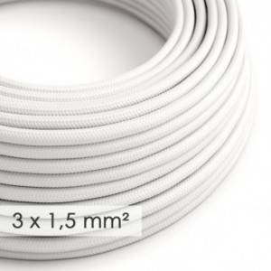 Large section electric cable 3x1,50 round - covered by rayon White RM01