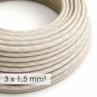 Large section electric cable 3x1,50 round - covered by Natural Neutral Linen RN01