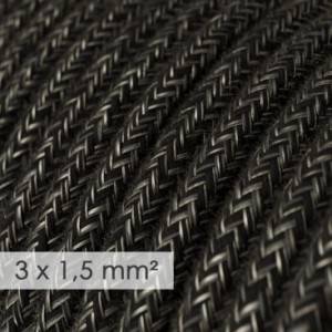 Large section electric cable 3x1,50 round - covered by Natural Anthracite Linen RN03