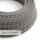 Large section electric cable 3x1,50 twisted - covered by Natural Grey Linen TN02