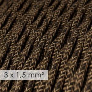 Large section electric cable 3x1,50 twisted - covered by Natural Brown Linen TN04