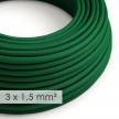 Large section electric cable 3x1,50 round - covered by rayon Dark Green RM21
