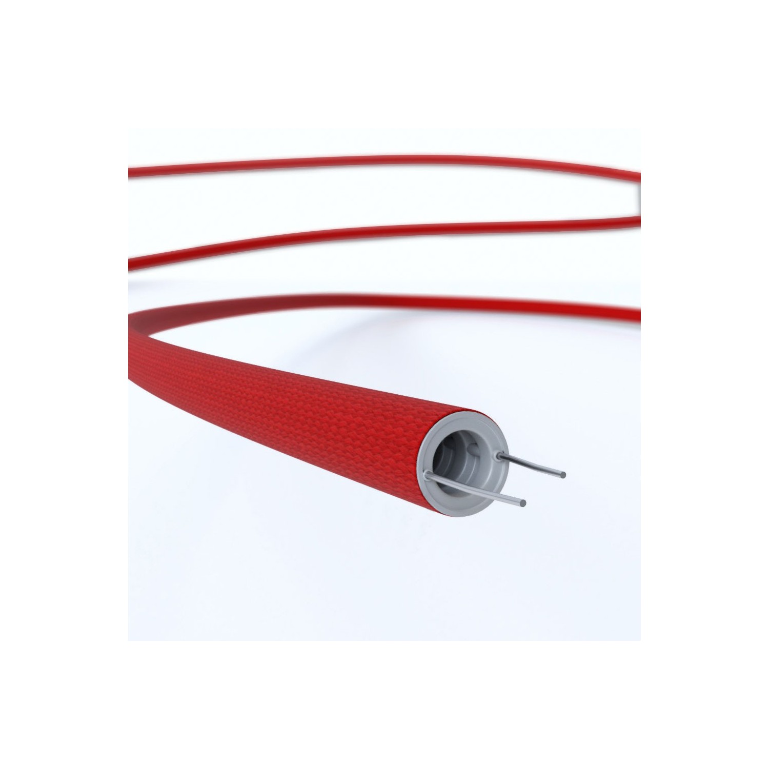 Creative-Tube flexible conduit, Rayon Red RM09 fabric covering, diameter 16 mm