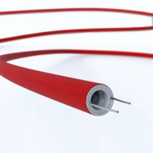 Creative-Tube flexible conduit, Rayon Red RM09 fabric covering, diameter 16 mm